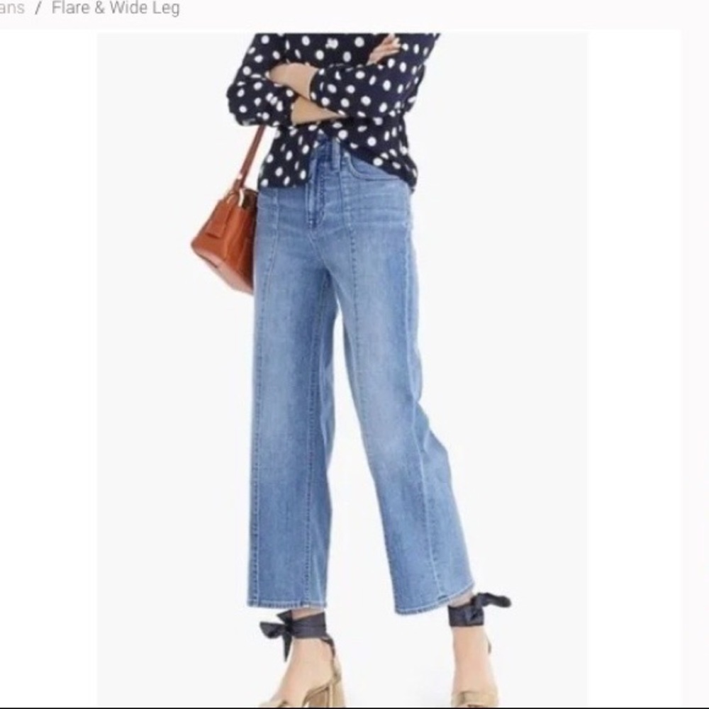 J. Crew Point Sur high rise wide leg crop jean.
